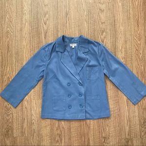 Blue-grey collared coat with buttons